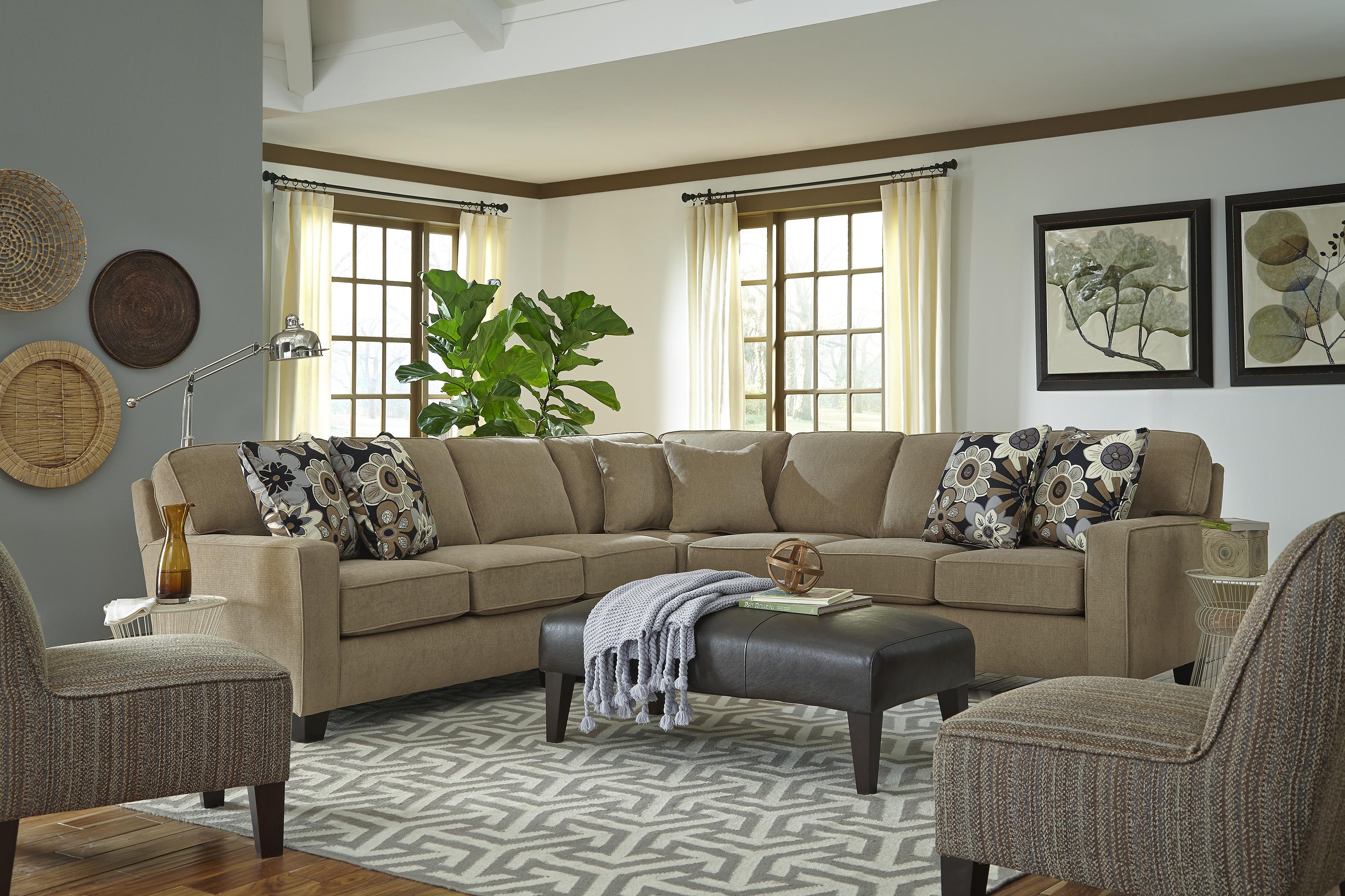 Annabel Five Piece Customizable Sectional Sofa with Track Arms and Wood